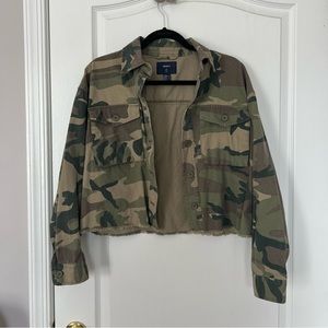 Camo cropped jacket in a size small from Forever 21 for sale